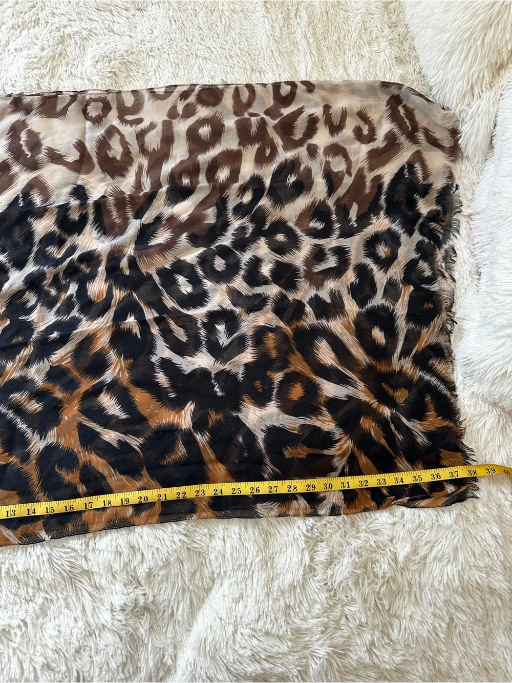 Joan Rivers Classics Collection Leopard Print Scarf Black Brown Cream NWT